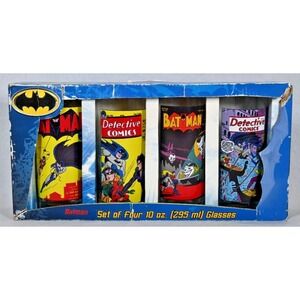 Set of (4) Vintage Batman Comic Book Covers Glasses by Vandor